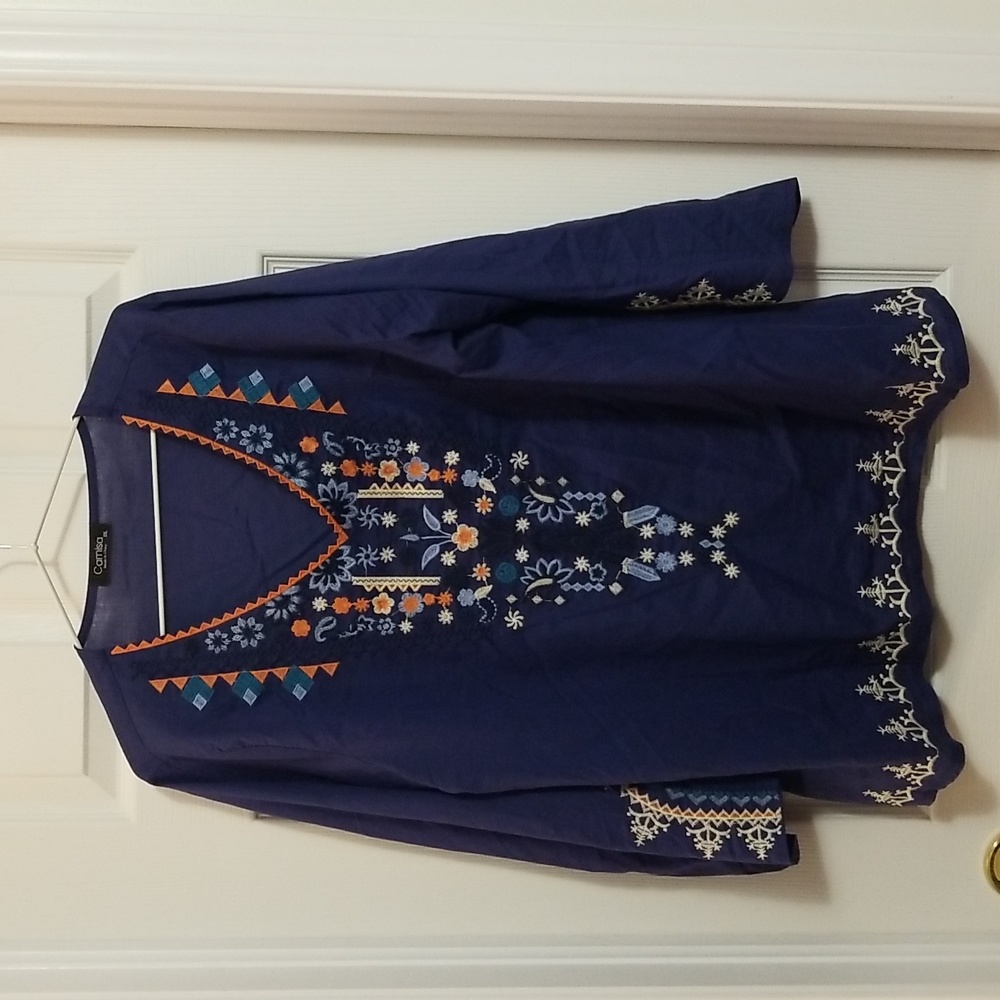 Embroidered cotton tunic